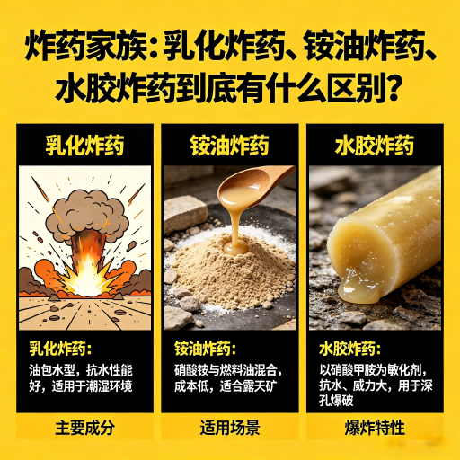 巴宜炸药家族：乳化炸药、铵油炸药、水胶炸药到底有什么区别？